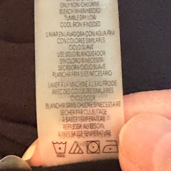 Calvin Klein Women's V-Neck Textured Blouse Size 2X Black 3/4 Sleeve Top - Picture 8 of 12